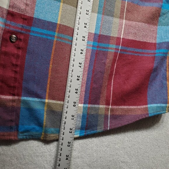 Northwest Territory Plaid Flannel Shacket 2 Pockets Maroon Blue White Men Sz 2XL - Picture 10 of 10